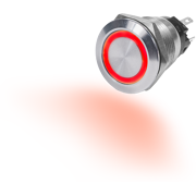10A Push Button LED Ring Switch OFF-ON Red